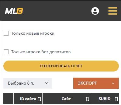 Отчет по игрокам